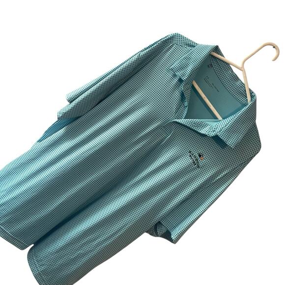 Bandon Dunes Golf Polo Shirt Men's 2XL XXL Blue White Striped Performance - Picture 2 of 5